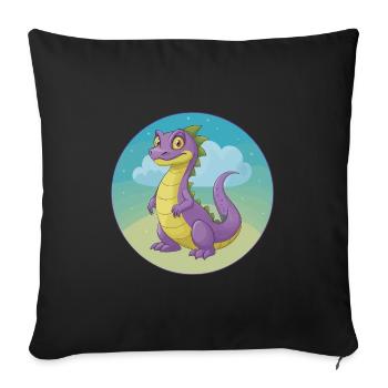 Basilisk Niedliche Kawaii Cartoon Clipart Tier Haustier - Sofakissenbezug 45 x 45 cm - Schwarz - Vorne