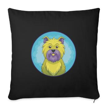 Affenpinscher Dog Cute Kawaii Cartoon Animal Pet - Sofa pillowcase 17,3'' x 17,3'' (45 x 45 cm) - black - Front