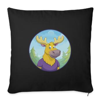 orignal mignon kawaii dessin animé clipart animal de compagnie - Housse de coussin décorative 45 x 45 cm - noir - Devant