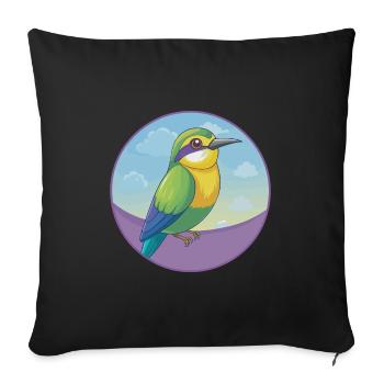 Bee Eater Cute Kawaii Cartoon Clipart Animal Pet - Sofa pillowcase 17,3'' x 17,3'' (45 x 45 cm) - black - Front