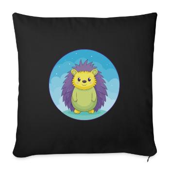 Igel Niedlich Kawaii Cartoon Clipart Tier Haustier - Sofakissenbezug 45 x 45 cm - Schwarz - Vorne