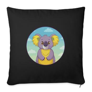 Koala Cute Kawaii Cartoon Clipart Animal Pet - Sofa pillowcase 17,3'' x 17,3'' (45 x 45 cm) - black - Front