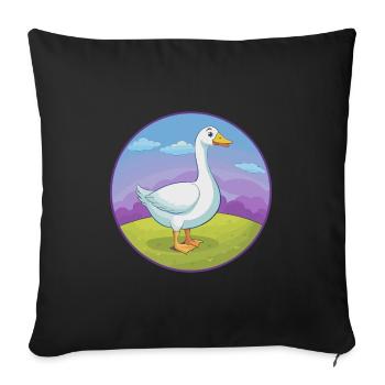 Goose Cute Kawaii Cartoon Clipart Animal Pet - Sofa pillowcase 17,3'' x 17,3'' (45 x 45 cm) - black - Front