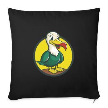 Albatross Cute Kawaii Cartoon Clipart Pet Animal - Sofa pillowcase 17,3'' x 17,3'' (45 x 45 cm) - black - Front