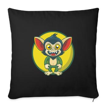 Aye Aye Cute Kawaii Cartoon Clipart Pet Animal - Sofa pillowcase 17,3'' x 17,3'' (45 x 45 cm) - black - Front