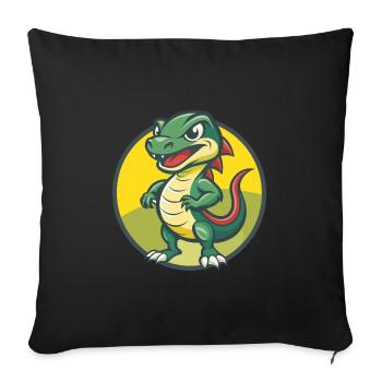 Basilisk Cute Kawaii Cartoon Clipart Pet Animal - Sofa pillowcase 17,3'' x 17,3'' (45 x 45 cm) - black - Front