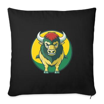 Bison Cute Kawaii Cartoon Clipart Pet Animal - Sofa pillowcase 17,3'' x 17,3'' (45 x 45 cm) - black - Front