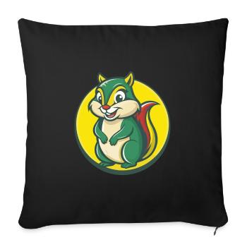 Chipmunk Cute Kawaii Cartoon Clipart Pet Animal - Sofa pillowcase 17,3'' x 17,3'' (45 x 45 cm) - black - Front