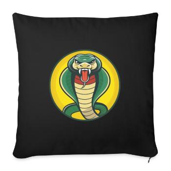 Cobra Cute Kawaii Cartoon Clipart Pet Animal - Sofa pillowcase 17,3'' x 17,3'' (45 x 45 cm) - black - Front