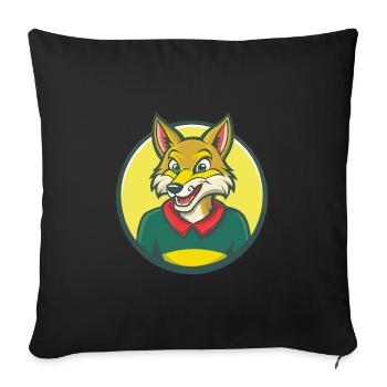Coyote Cute Kawaii Cartoon Clipart Pet Animal - Sofa pillowcase 17,3'' x 17,3'' (45 x 45 cm) - black - Front