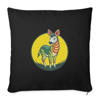 Okapi Cute Kawaii Cartoon Clipart Pet Animal - Sofa pillowcase 17,3'' x 17,3'' (45 x 45 cm) - black - Front