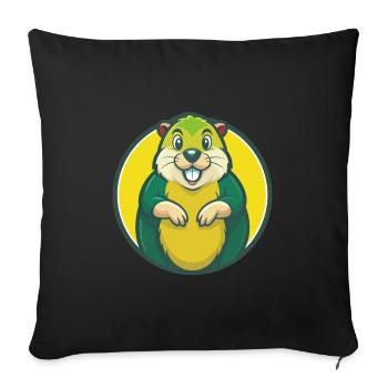 Gopher Niedliche Kawaii Cartoon Clipart Haustier Tier - Sofakissenbezug 45 x 45 cm - Schwarz - Vorne