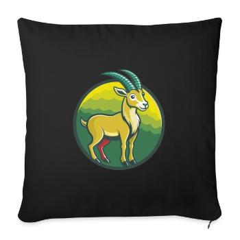 Ibex Cute Kawaii Cartoon Clipart Pet Animal - Sofa pillowcase 17,3'' x 17,3'' (45 x 45 cm) - black - Front