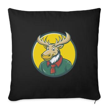 orignal mignon Kawaii dessin animé Clipart animal de compagnie - Housse de coussin décorative 45 x 45 cm - noir - Devant