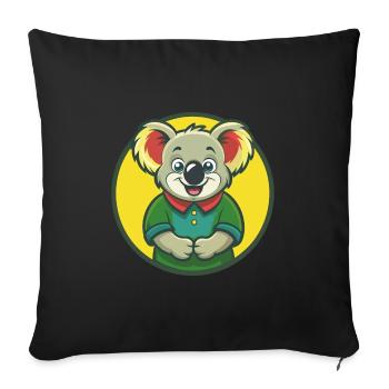 Koala Cute Kawaii Cartoon Clipart Pet Animal - Sofa pillowcase 17,3'' x 17,3'' (45 x 45 cm) - black - Front