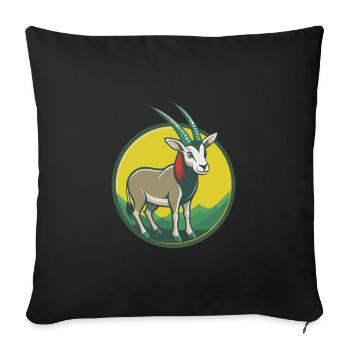 Oryx mignon Kawaii dessin animé Clipart Animal de compagnie - Housse de coussin décorative 45 x 45 cm - noir - Devant