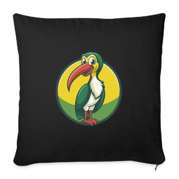Ibis Cute Kawaii Cartoon Clipart Pet Animal - Sofa pillowcase 17,3'' x 17,3'' (45 x 45 cm) - black - Front