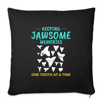Shark Teeth Collector Fossil Hunting Paleontology - Sofa pillowcase 17,3'' x 17,3'' (45 x 45 cm) - black - Front