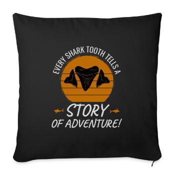 Shark Teeth Collector Fossil Hunting Paleontology - Sofa pillowcase 17,3'' x 17,3'' (45 x 45 cm) - black - Front
