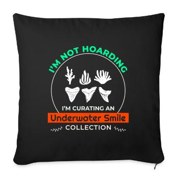 Shark Teeth Collector Fossil Hunting Paleontology - Sofa pillowcase 17,3'' x 17,3'' (45 x 45 cm) - black - Front