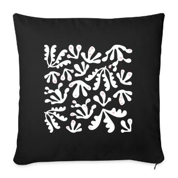 Abstrait Corail L Blanc Rose Pois - Housse de coussin décorative 45 x 45 cm - noir - Devant