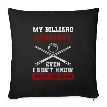 Billiard Spiel Gewinner - Sofakissenbezug 45 x 45 cm - Schwarz - Vorne