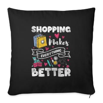 Shopping Money Addicted Shopping Mall - Sofa pillowcase 17,3'' x 17,3'' (45 x 45 cm) - black - Front