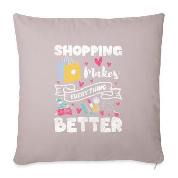 Shopping Money Addicted Centre commercial - Housse de coussin décorative 45 x 45 cm - taupe clair - Devant