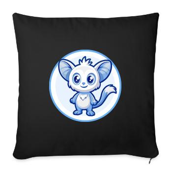 Aye Aye Blue Kawaii Cartoon Character Clipart Pet - Sofa pillowcase 17,3'' x 17,3'' (45 x 45 cm) - black - Front