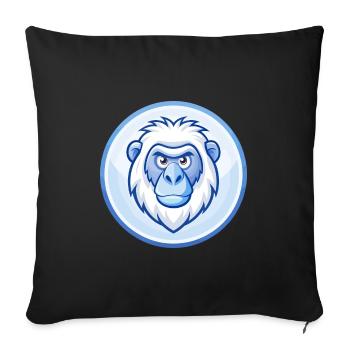 Babouin Bleu Kawaii Dessin Animé Personnage Clipart Animal de compagnie - Housse de coussin décorative 45 x 45 cm - noir - Devant