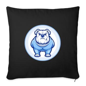 Bulldog Blue Kawaii Cartoon Character Clipart Pet - Sofa pillowcase 17,3'' x 17,3'' (45 x 45 cm) - black - Front