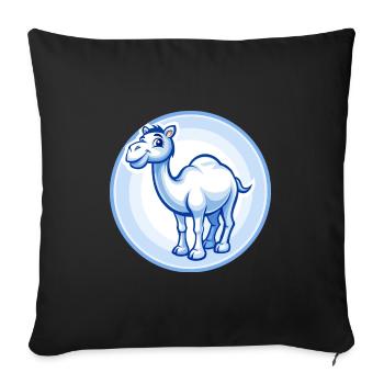 Camel Blue Kawaii Cartoon Character Clipart Pet - Sofa pillowcase 17,3'' x 17,3'' (45 x 45 cm) - black - Front
