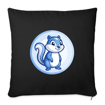 Chipmunk Blue Kawaii Cartoon Character Clipart Pet - Sofa pillowcase 17,3'' x 17,3'' (45 x 45 cm) - black - Front