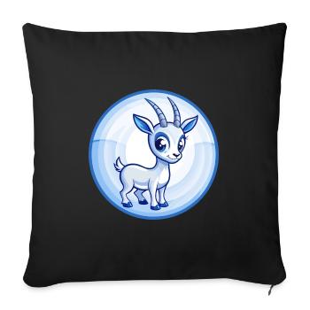 Antelope Blue Kawaii Cartoon Character Clipart Pet - Sofa pillowcase 17,3'' x 17,3'' (45 x 45 cm) - black - Front