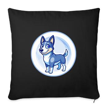 Australian Kelpie Dog Blue Cute Kawaii Cartoon Pet - Sofa pillowcase 17,3'' x 17,3'' (45 x 45 cm) - black - Front
