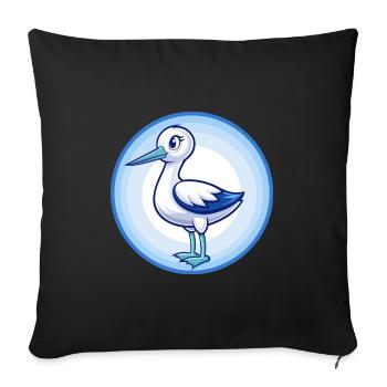 Avocet Blue Kawaii Cartoon Character Clipart Pet - Sofa pillowcase 17,3'' x 17,3'' (45 x 45 cm) - black - Front