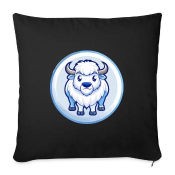 Bison Blue Kawaii Cartoon Character Clipart Pet - Sofa pillowcase 17,3'' x 17,3'' (45 x 45 cm) - black - Front