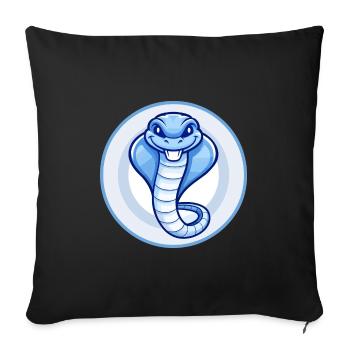Cobra Blue Kawaii Cartoon Character Clipart Pet - Sofa pillowcase 17,3'' x 17,3'' (45 x 45 cm) - black - Front
