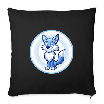 Coyote Blue Kawaii Cartoon Character Clipart Pet - Sofa pillowcase 17,3'' x 17,3'' (45 x 45 cm) - black - Front
