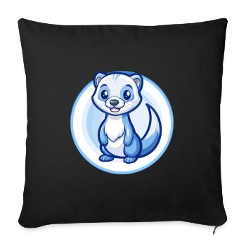Ferret Blue Kawaii Cartoon Character Clipart Pet - Sofa pillowcase 17,3'' x 17,3'' (45 x 45 cm) - black - Front