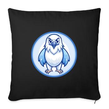 Falcon Blue Kawaii Cartoon Character Clipart Pet - Sofa pillowcase 17,3'' x 17,3'' (45 x 45 cm) - black - Front