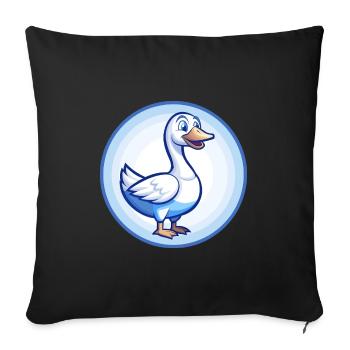 Goose Blue Kawaii Cartoon Character Clipart Pet - Sofa pillowcase 17,3'' x 17,3'' (45 x 45 cm) - black - Front