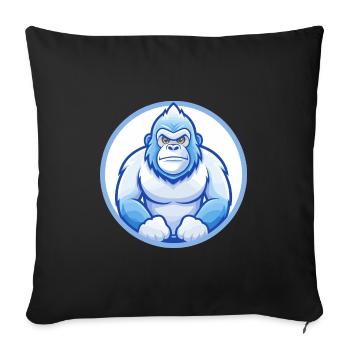 Gorilla Blue Kawaii Cartoon Character Clipart Pet - Sofa pillowcase 17,3'' x 17,3'' (45 x 45 cm) - black - Front