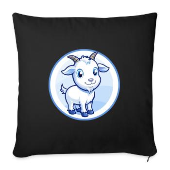 Goat Blue Kawaii Cartoon Character Clipart Pet - Sofa pillowcase 17,3'' x 17,3'' (45 x 45 cm) - black - Front