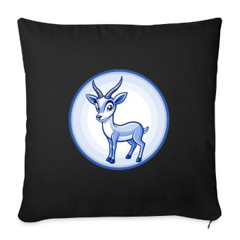 Impala Blau Kawaii Cartoon Figur Clipart Haustier - Sofakissenbezug 45 x 45 cm - Schwarz - Vorne