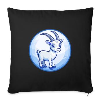 Ibex Blue Kawaii Cartoon Character Clipart Pet - Sofa pillowcase 17,3'' x 17,3'' (45 x 45 cm) - black - Front
