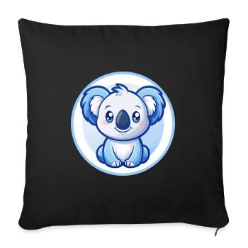 Koala Blue Kawaii Cartoon Character Clipart Pet - Sofa pillowcase 17,3'' x 17,3'' (45 x 45 cm) - black - Front