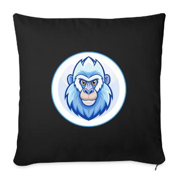 Mandrill Blue Kawaii Cartoon Character Clipart Pet - Sofa pillowcase 17,3'' x 17,3'' (45 x 45 cm) - black - Front