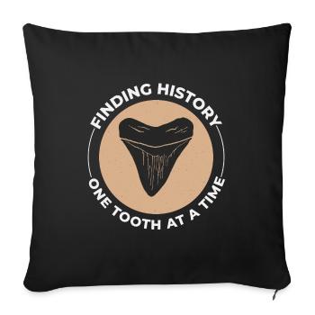 Shark Teeth Collector Fossil Hunting Paleontology - Sofa pillowcase 17,3'' x 17,3'' (45 x 45 cm) - black - Front