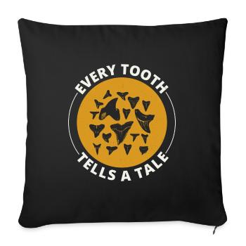 Shark Teeth Collector Fossil Hunting Paleontology - Sofa pillowcase 17,3'' x 17,3'' (45 x 45 cm) - black - Front